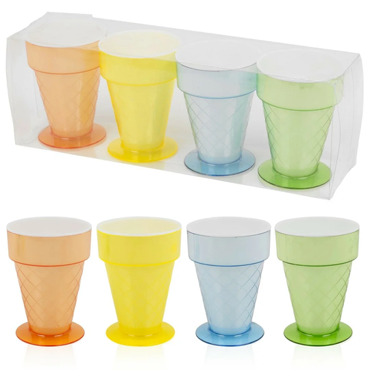 4 Pc Ice Cream Cup Set 300Ml X 2