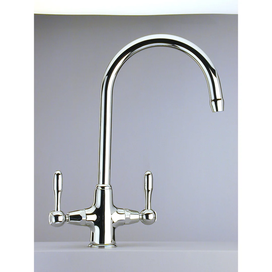 Swan Solid Twin Lever Monobloc Tap