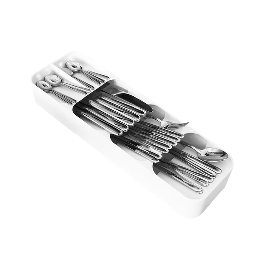 Belfry Kitchen 5 Grid Drawer Organizer Cutlery Tray White