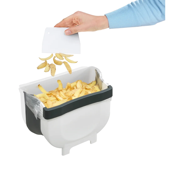 WENKO Door waste bin Fago 5 litres, Foldable waste bin For kitchen waste