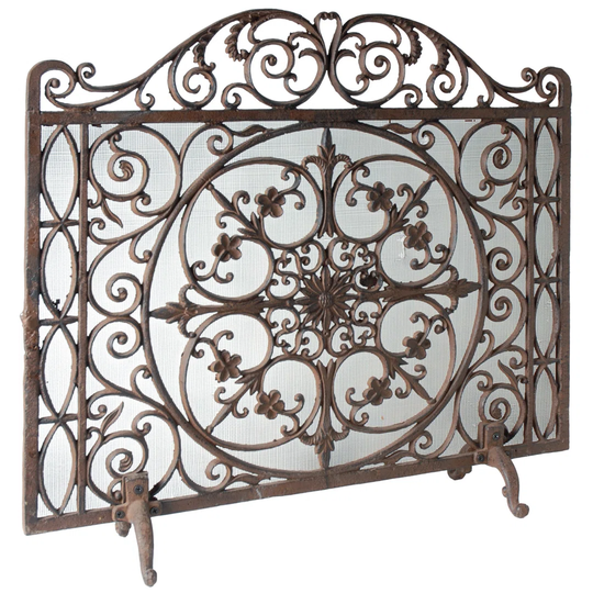 Maximilien 1 Panel Iron Fireplace Screen