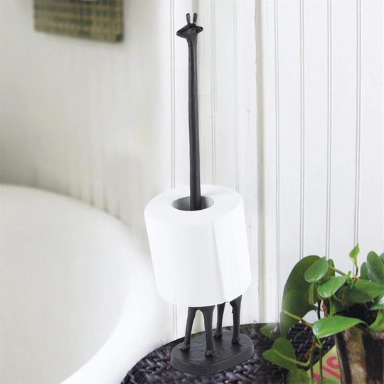 Toilet Roll Holder Giraffe Cast Iron Toilet Paper Holder Free Standing Paper Roll Storage Rack Paper Towel Stand Home Kitchen Bathroom Decoration Gift