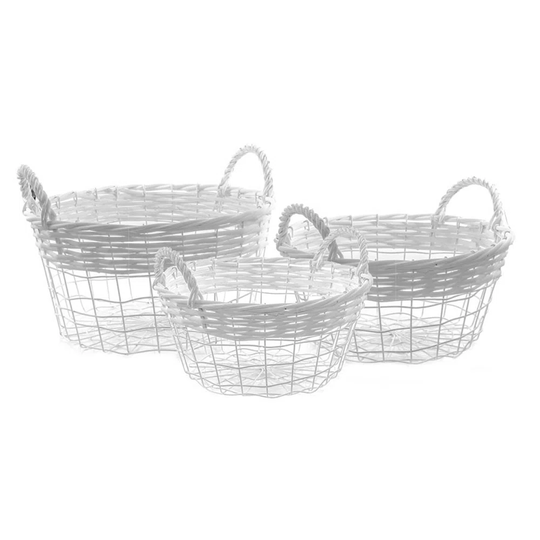 Metal/Wire 3 Piece Basket Set