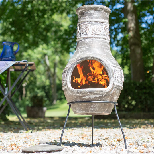 Braedon Clay Wood Burning Chiminea