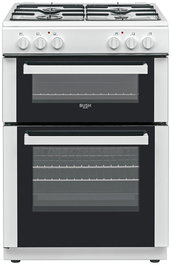 Bush DHBDFDBL60WX 60cm Double Oven Dual Fuel Cooker - White