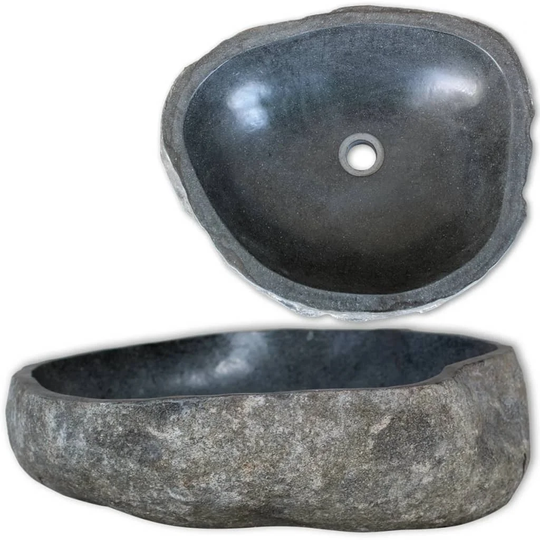Pomonok Black/Grey Stone Oval Bathroom Sink