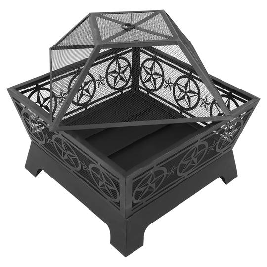 Dacula 61Cm H x 67Cm W Iron Charcoal Outdoor Fire Pit with Lid