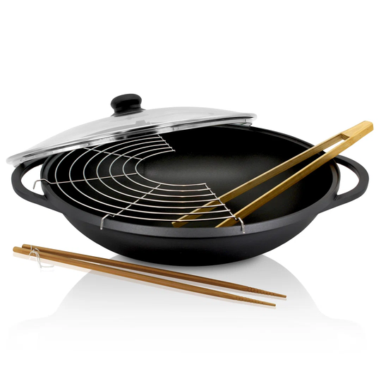 Leipzig 36cm Non Stick Wok with Lid