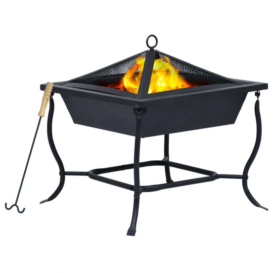 Ashita 45Cm H x 45Cm W Steel Wood Burning Outdoor Fire Pit with Lid