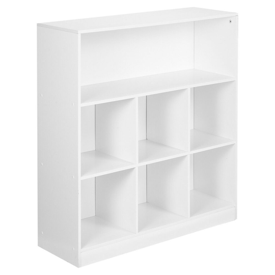 (White, Wide) Wooden Bookcases | Tall or Wide Storage Rack Units