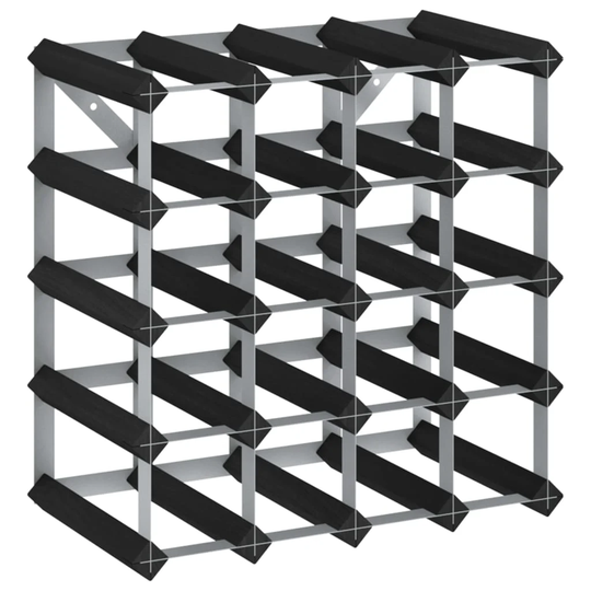 Belfry Kitchen Wine Rack For 20 Bottles Black Solid Pine Wood