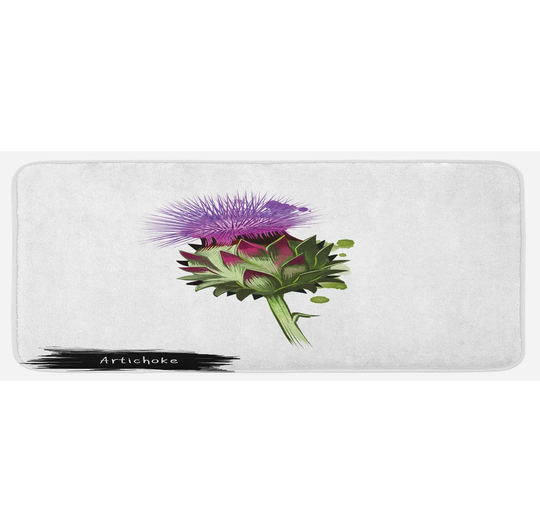 Kaci Artichoke Blooming Botanic Food Kitchen Mat