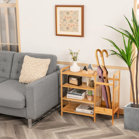 Bamboo 6 Pair Shoe Rack