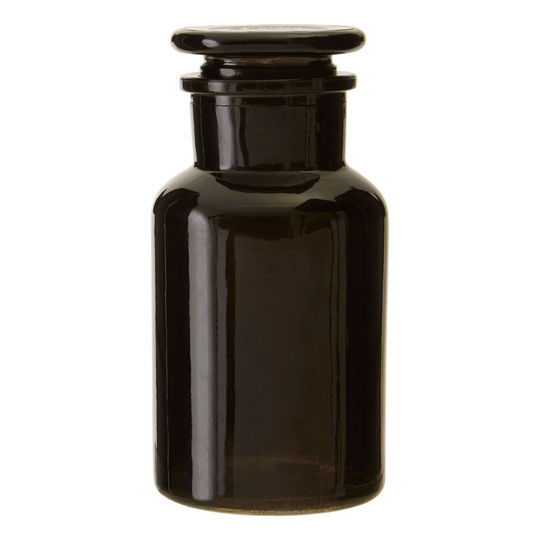 APOTHECARY BLACK GLASS REAGANT BOTTLE