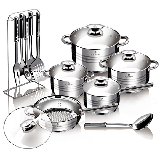 Blaumann Gourmet 12Pc Stainless Steel Cookware Set