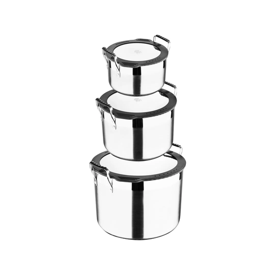 Masterpro 3 Piece Stainless Steel Cookware Set