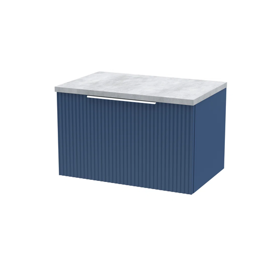 600Mm Wall Hung Single Drawer Vanity in Blue