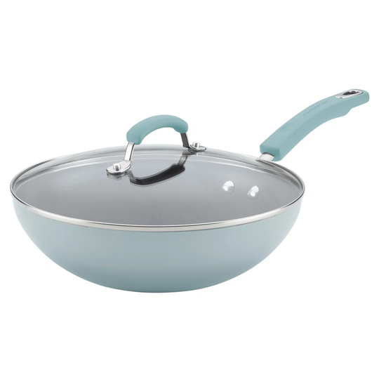 28.5cm Non-Stick Aluminium Wok with Lid