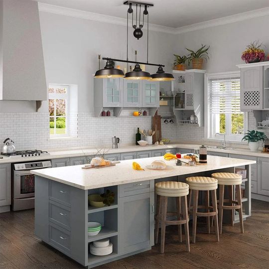 3-Light Kitchen Island Dome Pendant
