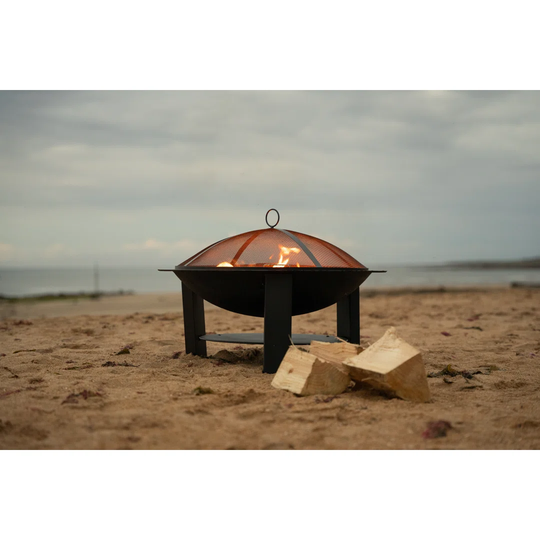 Rayner 50Cm H x 74Cm W Steel Wood Burning Outdoor Fire Pit with Lid