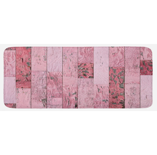 Hadriana Wood Print Rustic Kitchen Mat