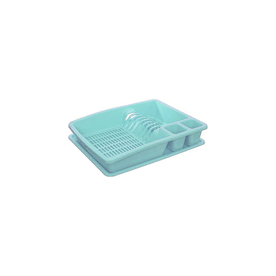 (Turquoise ) Plastic Dish Drainer Utensil Holder Dish Rack