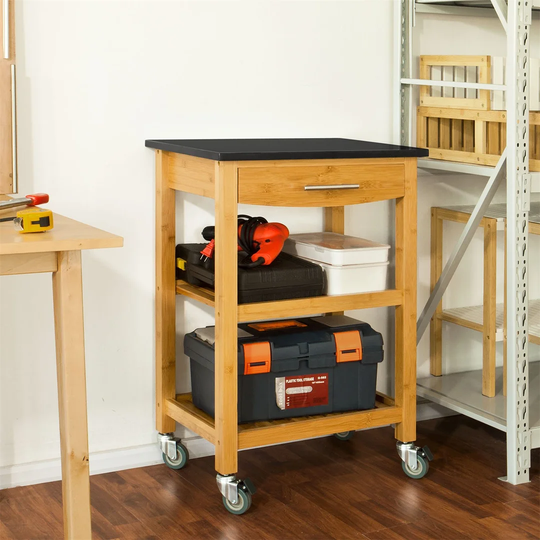 Auree 58 Cm Kitchen Trolley with Locking Wheels