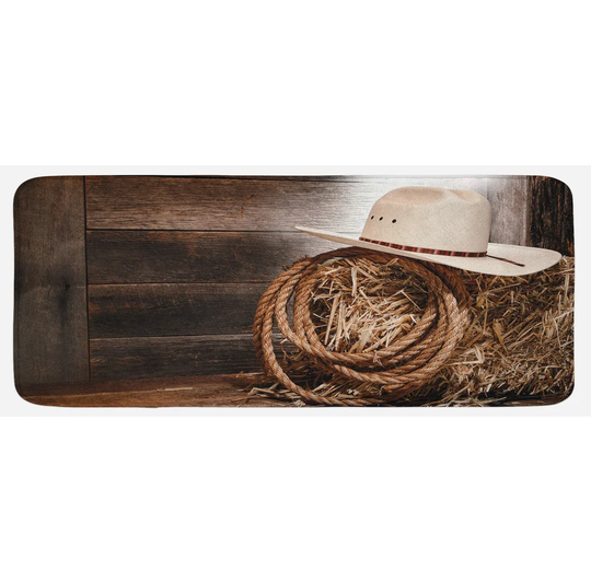 Mikayla Western Wooden Folk Robe Hat Kitchen Mat