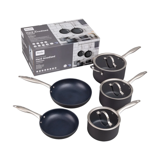 Denby 5 Pieces Hard-Anodized Aluminum Non Stick Cookware Set