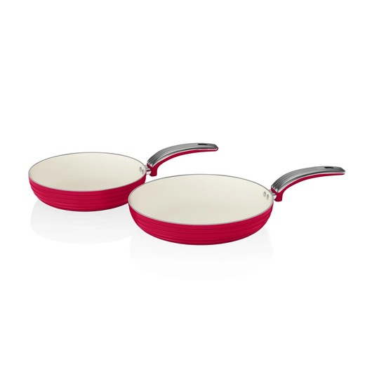 Swan Retro 2-Piece Induction Compatible Non-Stick Frying Pan Set