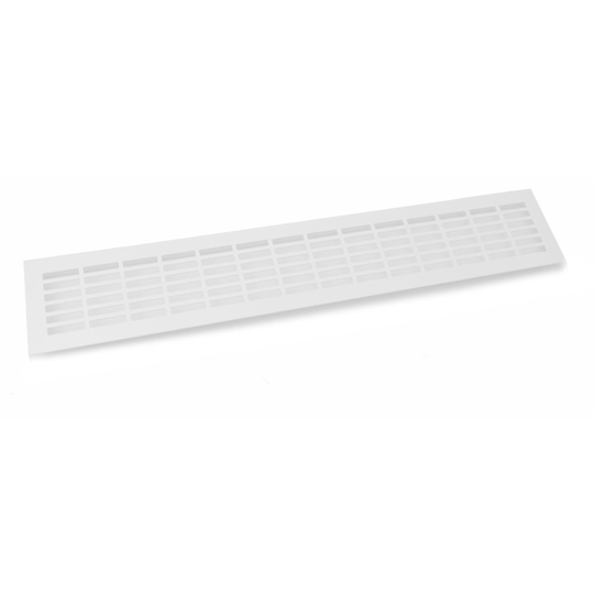 White Aluminium Vent Grill Kitchen Plinth / Worktop Heat 480 x 80 mm
