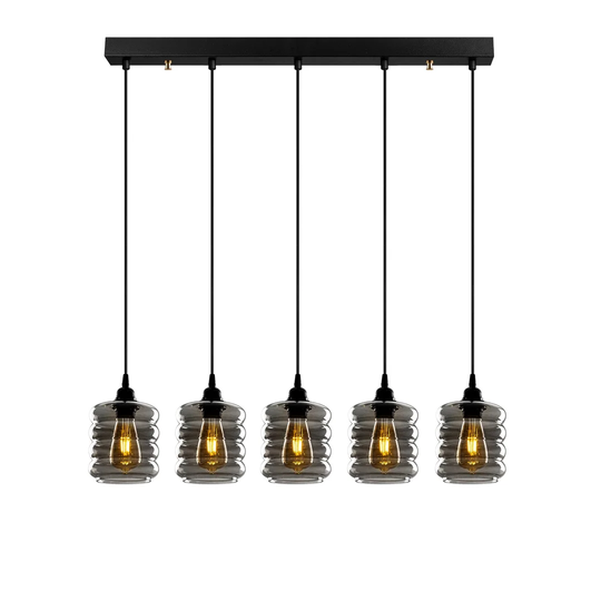 Peninsula 5 - Light Kitchen Island Jar Pendant with Glass Accents