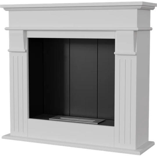 Free Standing Ethanol Fireplace August White, Self-Assembly