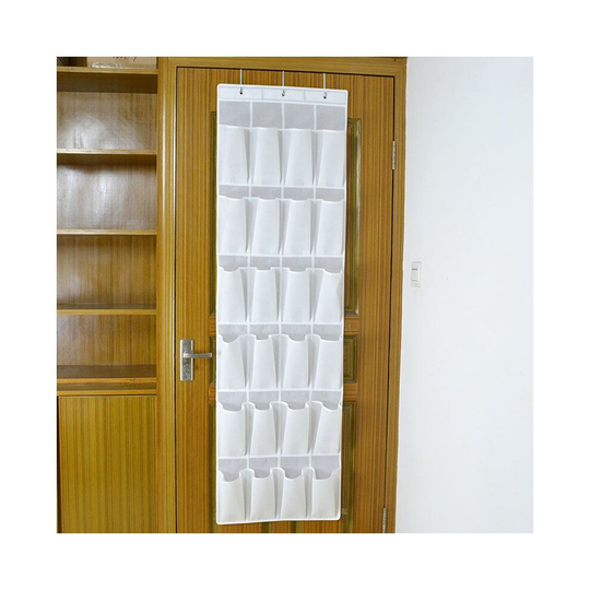 (White) 24 Pocket Shoe Door Hanging Organizer Storage Rack Bag Closet Holder Door