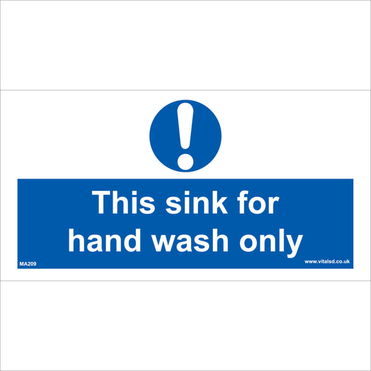 (200 x 100mm - 8 x 4, Sticker / Sav - White Background) MA209 This Sink For Hand Wash Only Wall Plaque SIGN catering kitchen bathroom