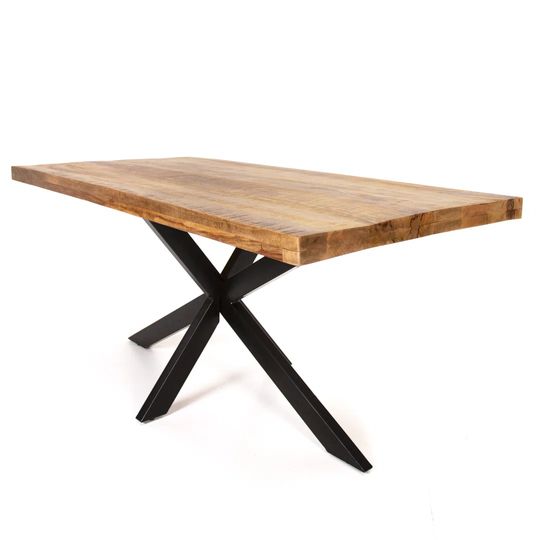 Ellesef Fixed Mango Solid Wood Pedestal Dining Table
