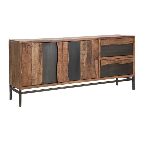 175 Cm Wide 2 Drawer Acacia Solid Wood Sideboard