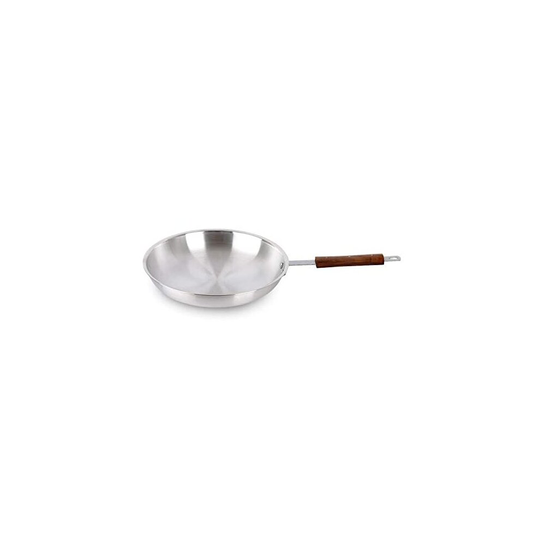 Professional Chef's Skillet Curry Pans Aluminium 26cm Frying Pan with Wooden Handle Kitchen Professional Use, 26cm