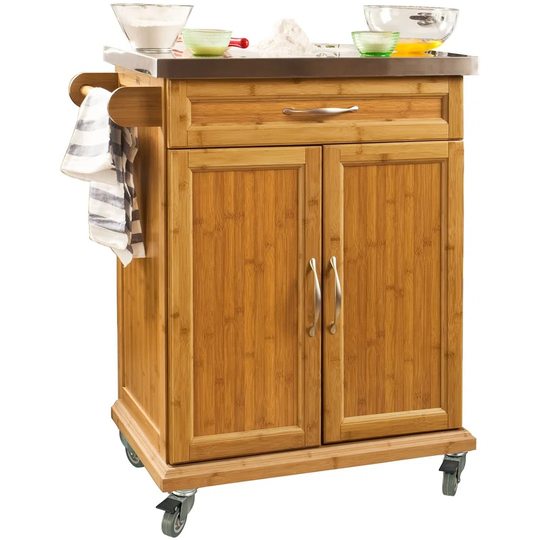 Aramis 66 Cm Stainless Steel Kitchen Trolley with Locking Wheels
