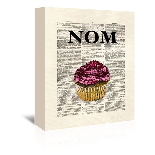 'Nom Cupcake 1' by Matt Dinniman Graphic Art Wrapped on Canvas