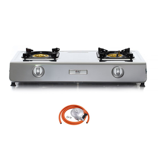 ( Butane 28mbar Clip-on 21mm) Portable Gas Stove Camping 2 Burner Cooker NGB-200