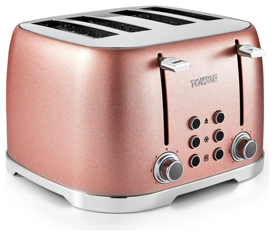 Tower T20030BP Glitz 4 Slice Toaster - Pink