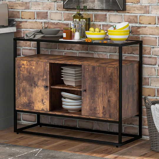 Tempered Glass Kitchen Cabinet Sideboard