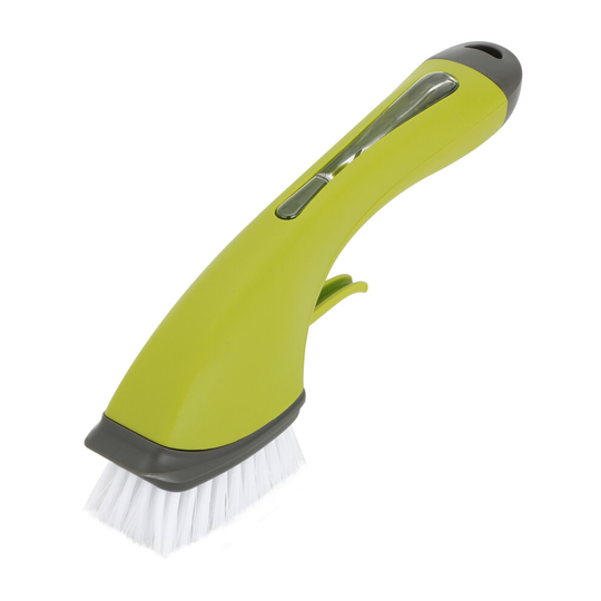(Green) 2 In 1 Bathroom Cleaning Brush Soap Dispenser Kitchen Sink Tile Cleaner Scrubber