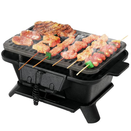 Charcoal Grill Portable Barbecue Grill w/Double-sided Grilling Net