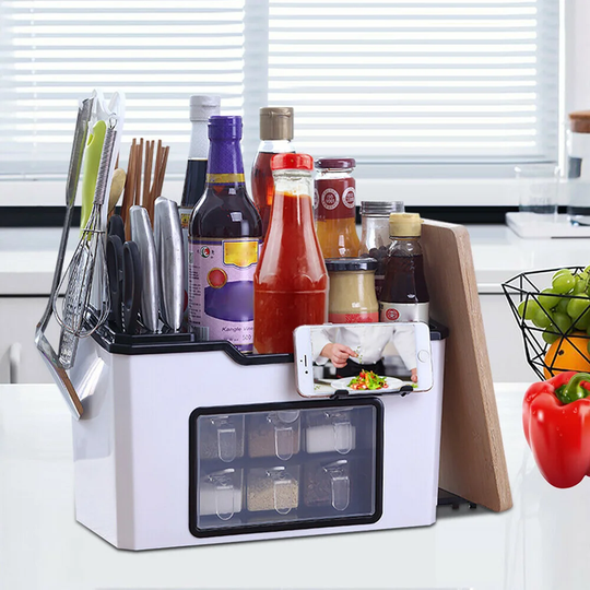 Spice Rack Seasoning Bottle Box Cabinet Storage Jar Storage Stand Chopsticks Holder Organizer