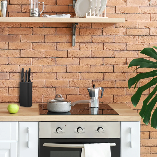 Knife Block With Bristle Insert Triangular