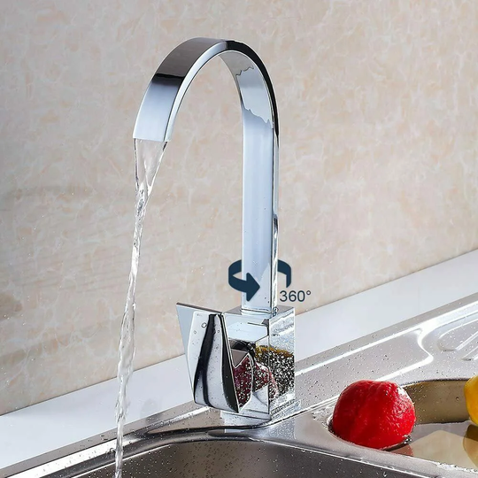 Modern Swivel Spout Kitchen Sink Taps Basin Sink Mixer Tap Square Brass Faucet