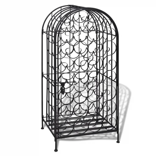 Menchaca 35 Bottle Floor Wine Bottle Rack in Black