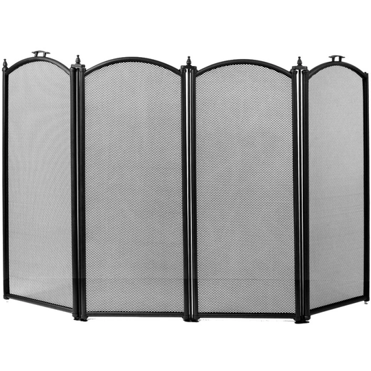 4 Panel Steel Fireplace Screen